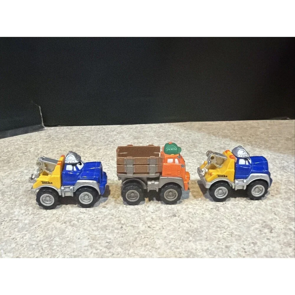 Tonka Chuck & Friends Truck Lot of 3 - Blue Chuck x2 & Orange Truck